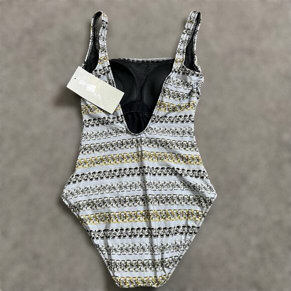GOTTEX One Piece Swimsuit 8 Chain Print Beach Vacation NEW Cruise Pool Padded - Picture 3 of 8